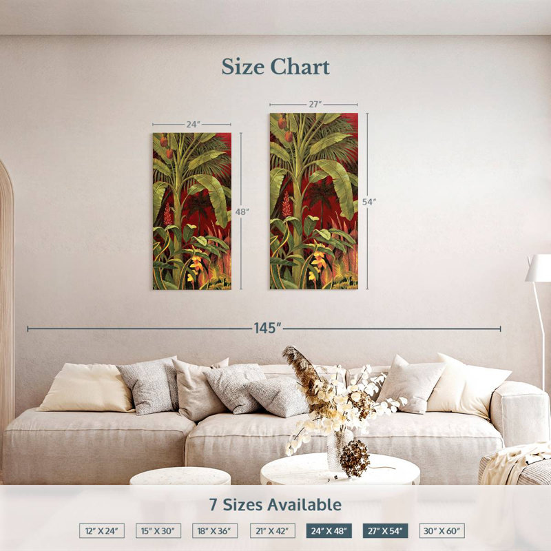 Bali Garden I, 54" H x 27" W