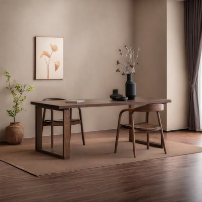 Rectangular Brown Solid Wood Dining Table