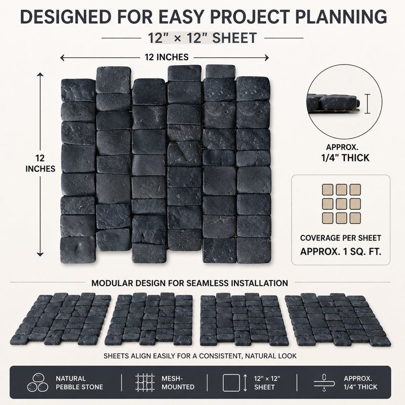 CNK Alor Black Pebble Wall Strip