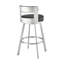 Tabouret de bar à hauteur de comptoir en acier inoxydable et pivotant Kevontae-454235639-454235636