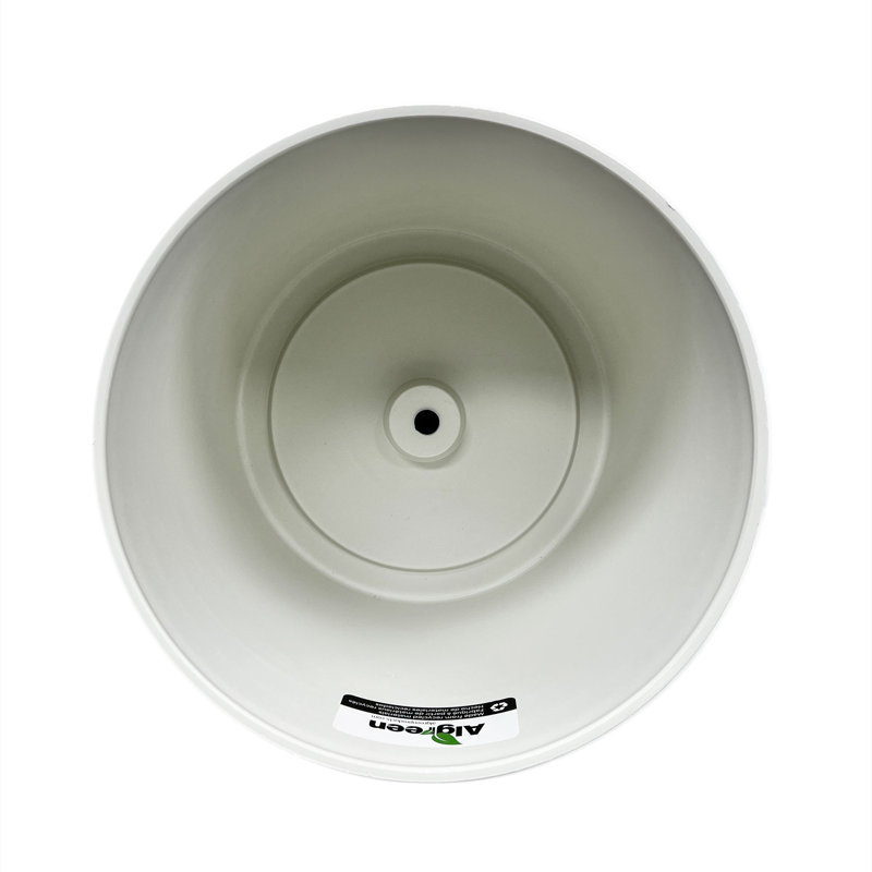 White Composite Round Outdoor Planters (Set of 2)