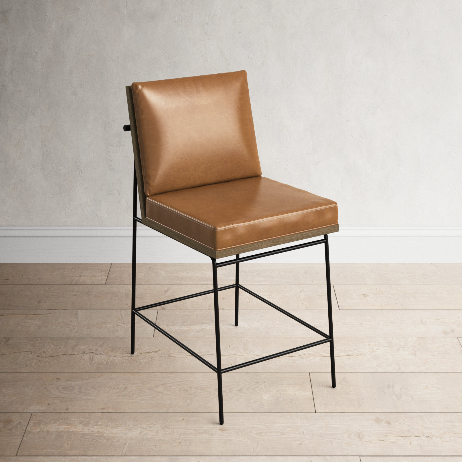 Julep Upholstered Stool, Savile Flax, Counter Stool (26" Seat Height)