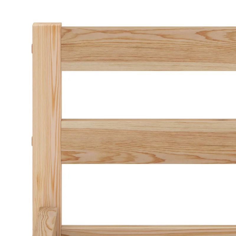 Aaryahi Solid Wood Bed, European Double (140 x 200 cm), Natural