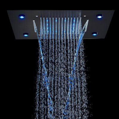 Pomme de douche à pluie encastrée en acier inoxydable 20 po