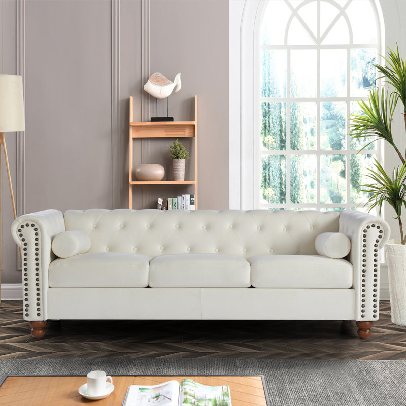 Canapé moderne avec revêtement en tissu de velours / canapé Chesterfield