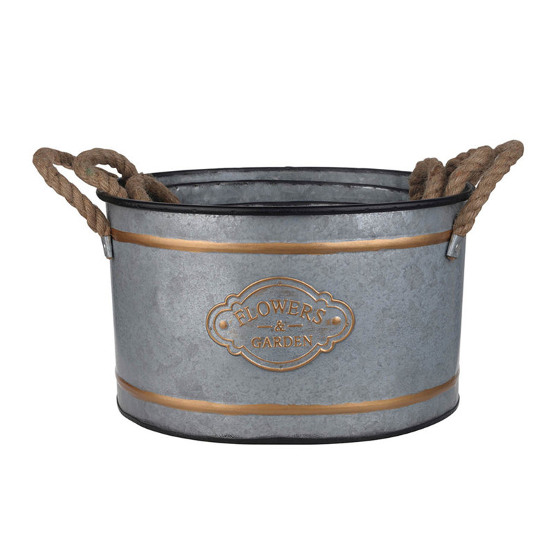 Set Of 3 Huxley Metal Decorative Pots