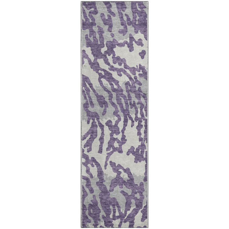 Premium Machine Washable Prisco Purple Rug
