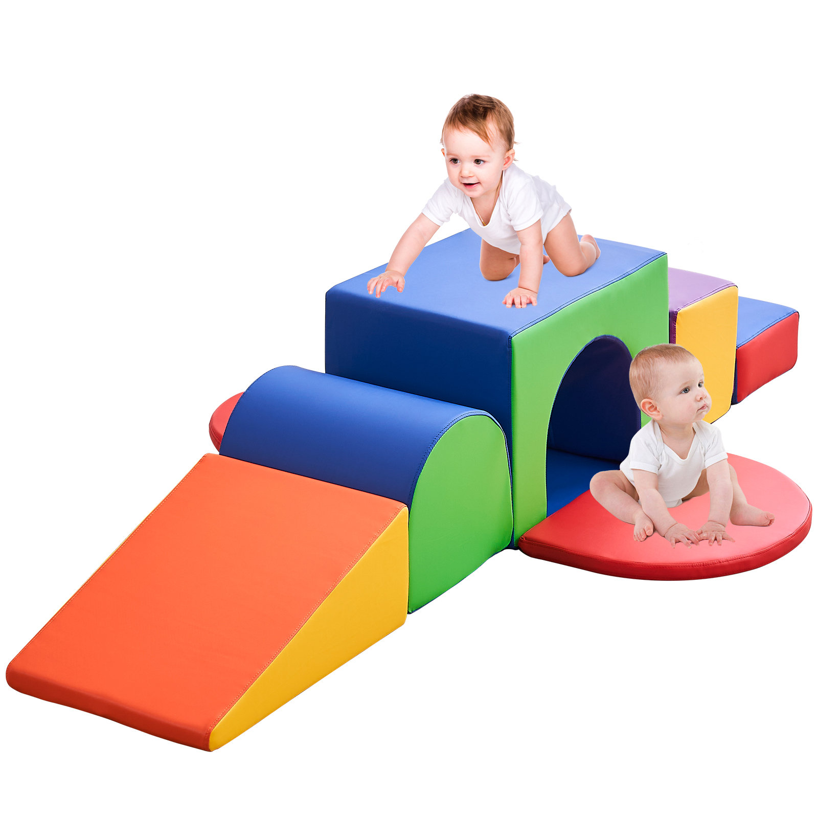 FDW 5-Piece Set Climbing Toys Kids Foam Blocks Toddler Climbing  Toys,Multicolor