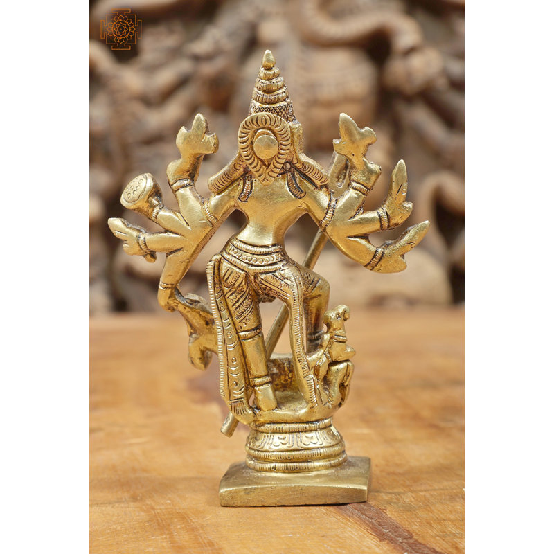 Durga en laiton 4 po Mahishasura-Mardini Durga