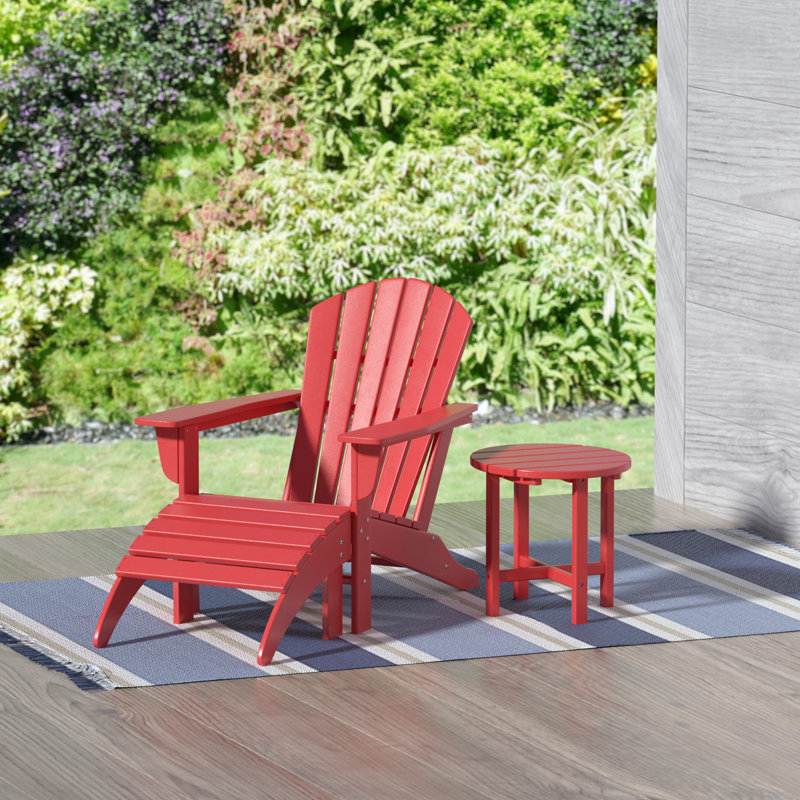 Altura Foldable Outdoor Adirondack Chair, Red