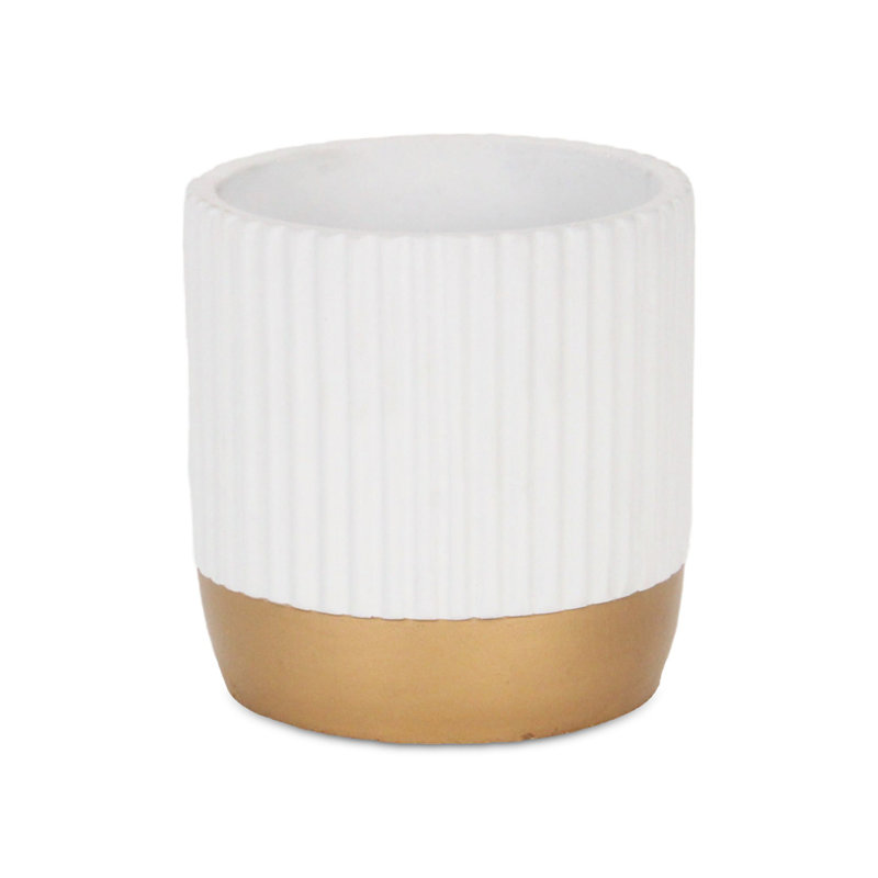 Savel Handmade Ceramic Pot Planter, White, 5.5" x 5.25" x 5.25"