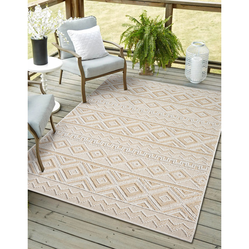 Northallert Geometric Indoor / Outdoor Area Rug, Rectangle 80 x 150cm