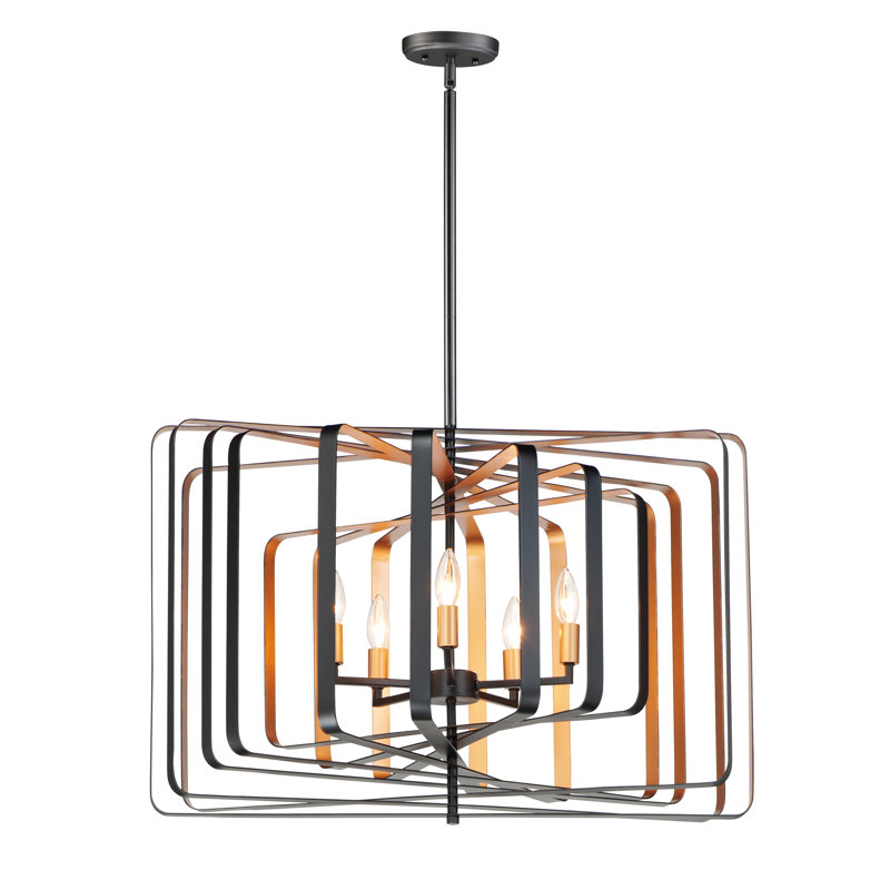 Lustre géométrique à 5 lumières de style bougie Krupa