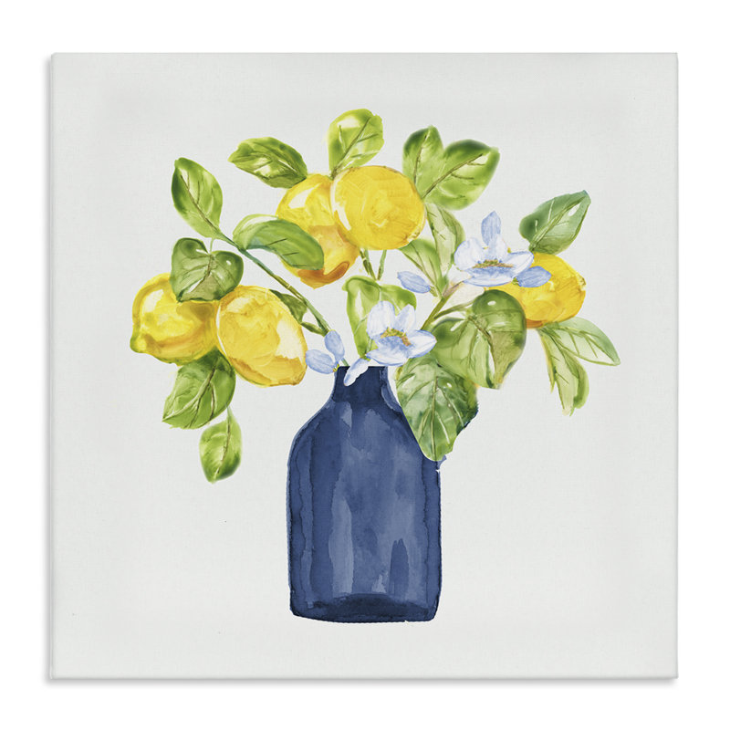 Art mural sur toile "Branches de citron" par Nan, H 30 po x l 30 po