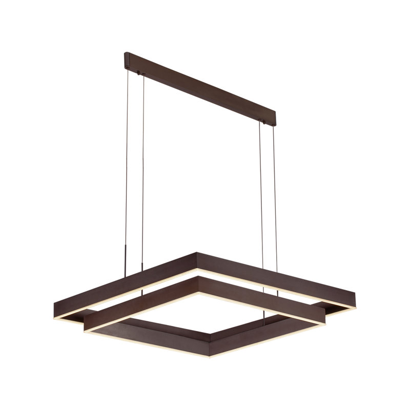 Lustre carré unique à 2 lumières DEL Sowers