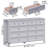 Grey Dresser with 10 Drawers for Bedroom, Farmhouse Chest of Drawers, Wide Large Dresser TV Stand with Deep Drawers & Metal Handle-1863587211