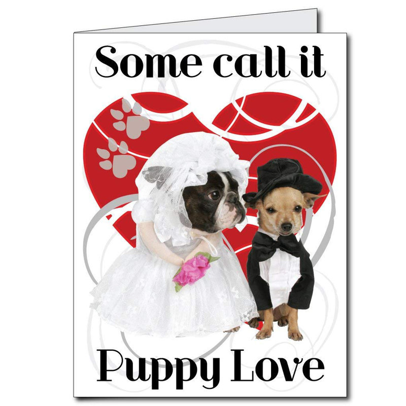 Carte de saint-valentin géant chiot love