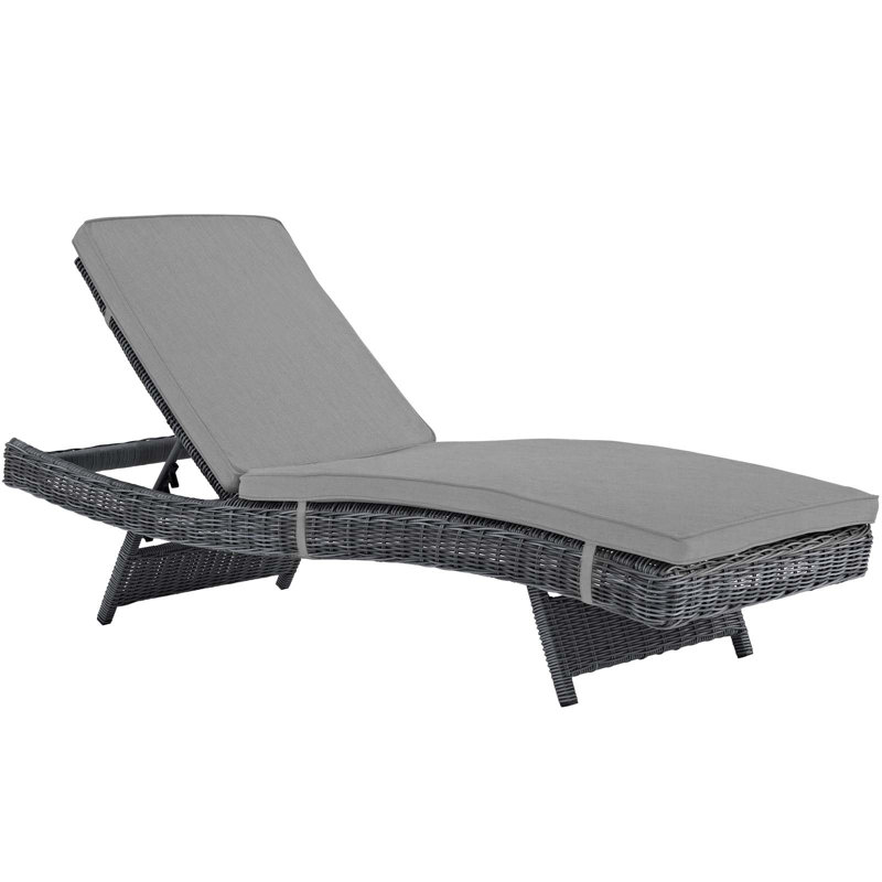 Modway Invite Outdoor Patio Sunbrella Chaise, Canvas Granite Sunbrella® Canvas