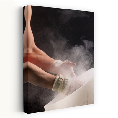 Male Gymnast Putting Chalk On His Hands Bainbridge Island Washington State Usa Contemporary Art