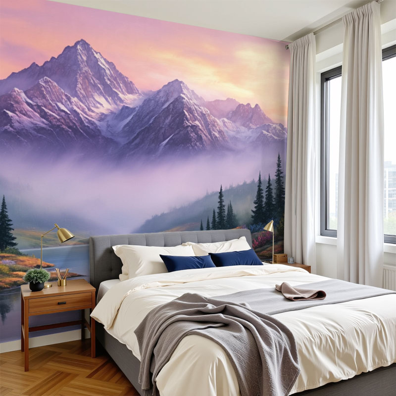 Papier peint adhésif auto-adhésif moderne l 96 po x H 69 po Pez and Stick pour chambre à coucher, L 96 po x l 69 po