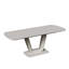 Table de salle à manger extensible de 62,99 à 78,74 pouces, blanc et gris, table en bois aggloméré de style industriel moderne avec pieds en forme de U pour le bureau à domicile