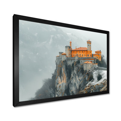 «Gray Yellow Mountain Temple In Mongalia I - Fortress», reproduction d'art murale