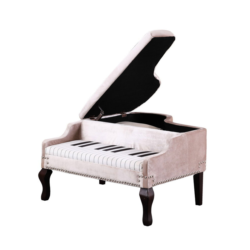 Rangement beige 21 pouces avec mélange et pieds carrés cerisier