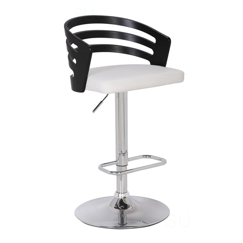 Tabouret de bar pivotant en bois, Noir / blanc