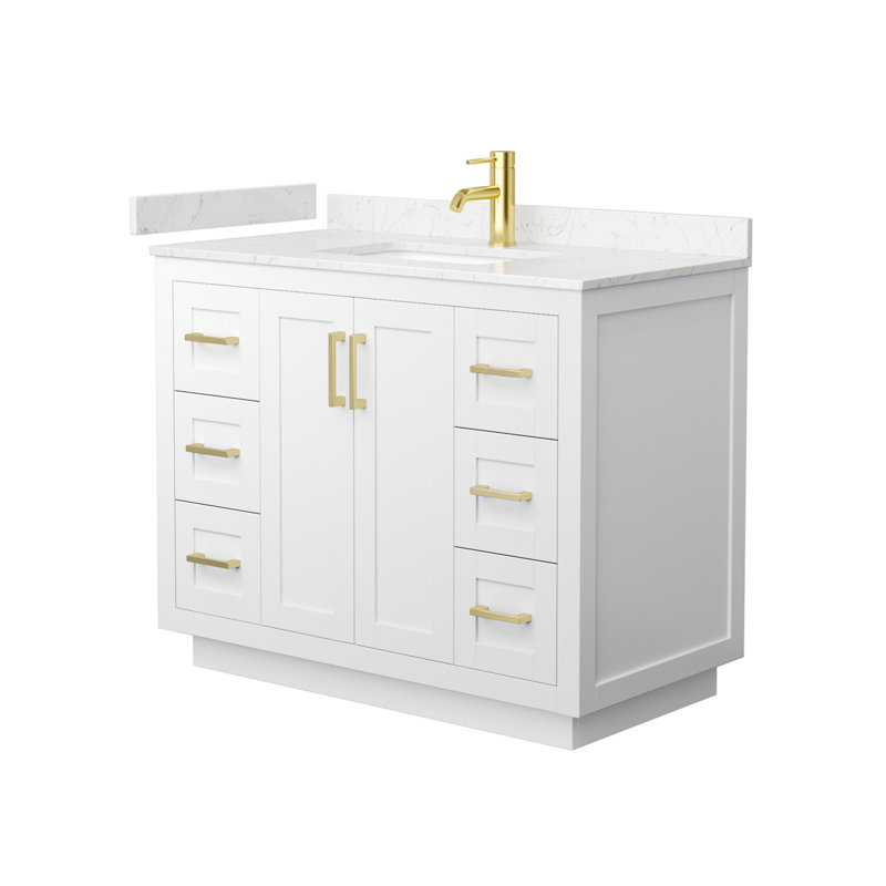 Miranda White 42" Freestanding Single Bathroom Vanity with Marble Top