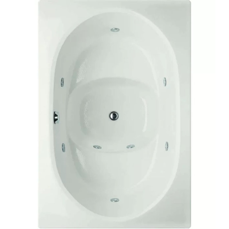 Fuji 60'' L Whirlpool Bathtub, White, Polished Chrome