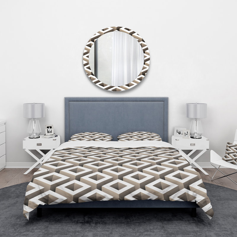 Ensemble de housse de couette scandinave, Housse de couette très grand + 2 taies décoratives