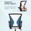 Fauteuil de bureau ergonomique à hauteur réglable et pivotant avec accoudoir lombaire pour bureau personnel-1314035702