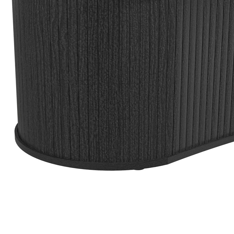 Aurel Buchheit Modern 59.1" Fluted TV Stand With Open Storage And Sliding Door, Black