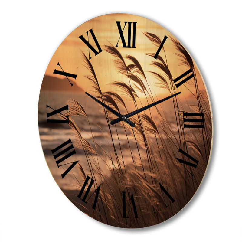 Horloge murale en bois massif Yaelin, Très grand