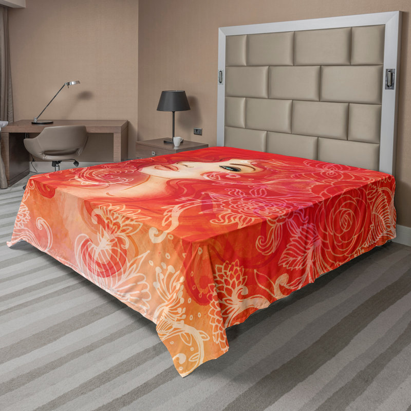 Ornement floral Ambesonne Fashion, Drap plat de taille double