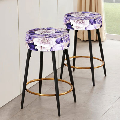 Mauve persan Paisleys - Ensemble de 2 tabourets de bar cachemire
