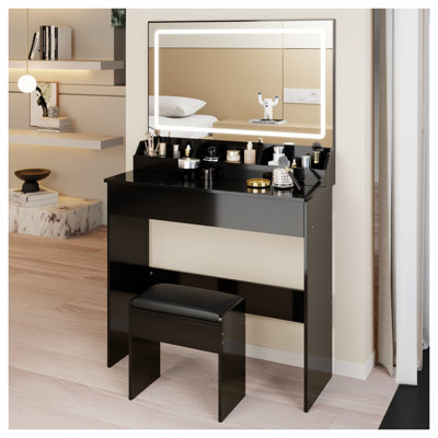 Coiffeuse 31,5 "à DEL avec miroir de style américain
