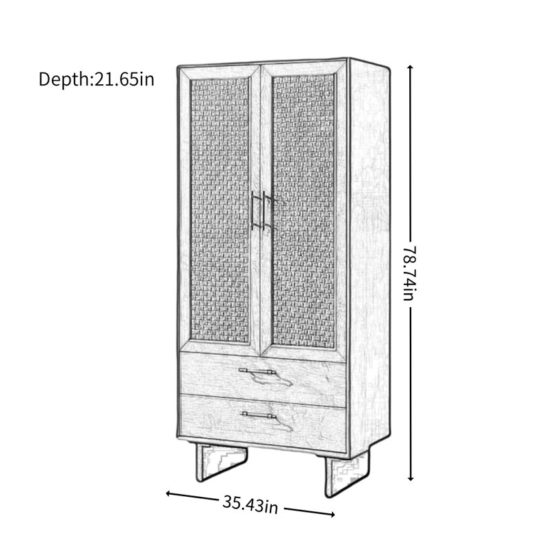 Simple and Retro Wicker Wardrobe