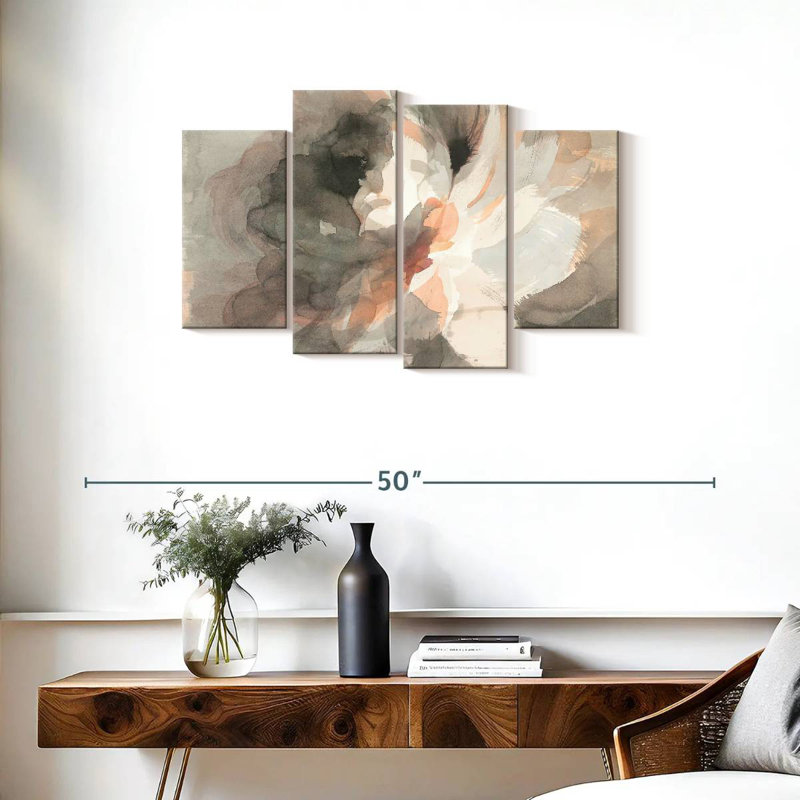 Harnek Abstract Peony I, 22" H x 36" W