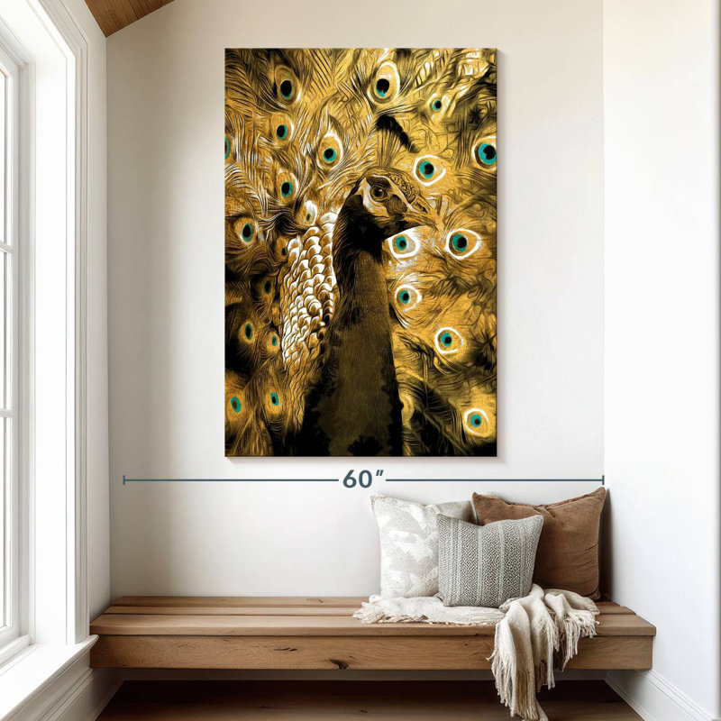 Brampt Gold Peacock, 51" H x 34" W
