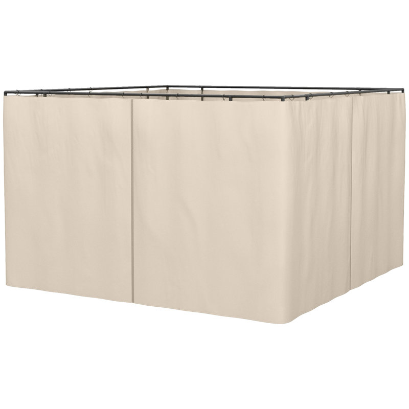 Dakota Fields Beige Fabric Side Wall for Gazebo, 80.7cm H x 118.8cm W x 118.8cm D