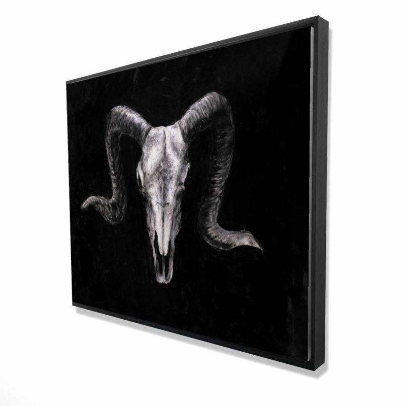 Crâne de bélier style grunge | Toile encadrée, décor d'animaux de ferme