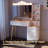 Foldable Three-Sided Mirror Storage Vanity Desk With Lights And USB Power Strip