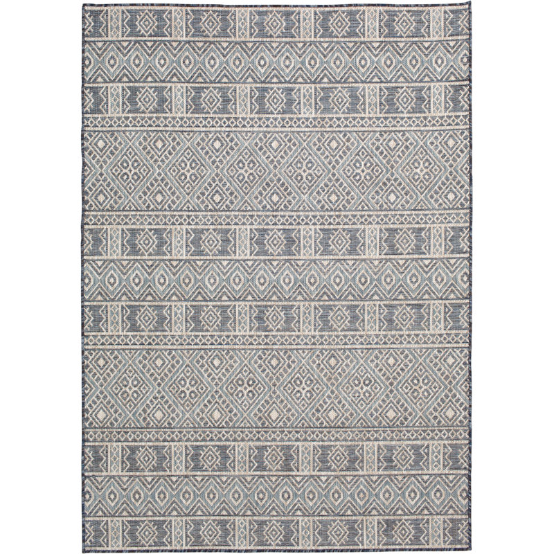 Geometric Indoor / Outdoor Rug, Rectangle 7'10" x 9'10"