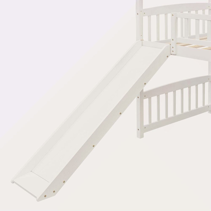 Lit mezzanine avec glissade Kitzie, Blanc