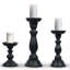 Ensemble de chandeliers noirs en bois de manguier sculpté à la main-1624058239
