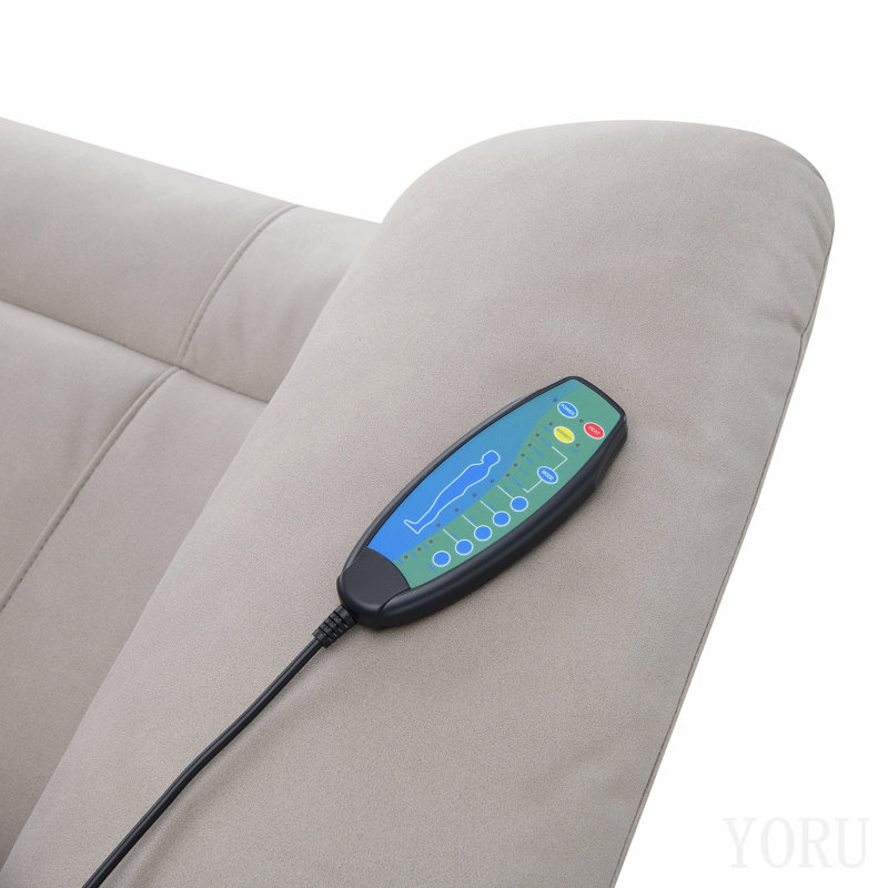 Fauteuil inclinable électrique en microfibre poli Chriki, Gris clair
