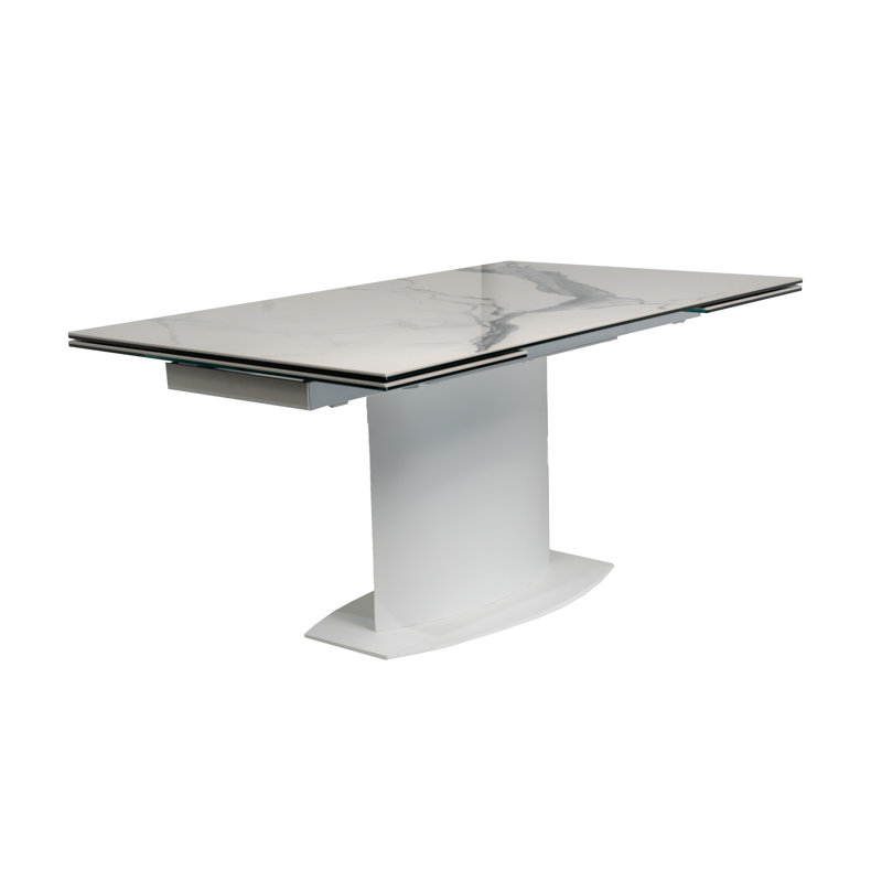 Wilibald Extendable Metal Base Dining Table