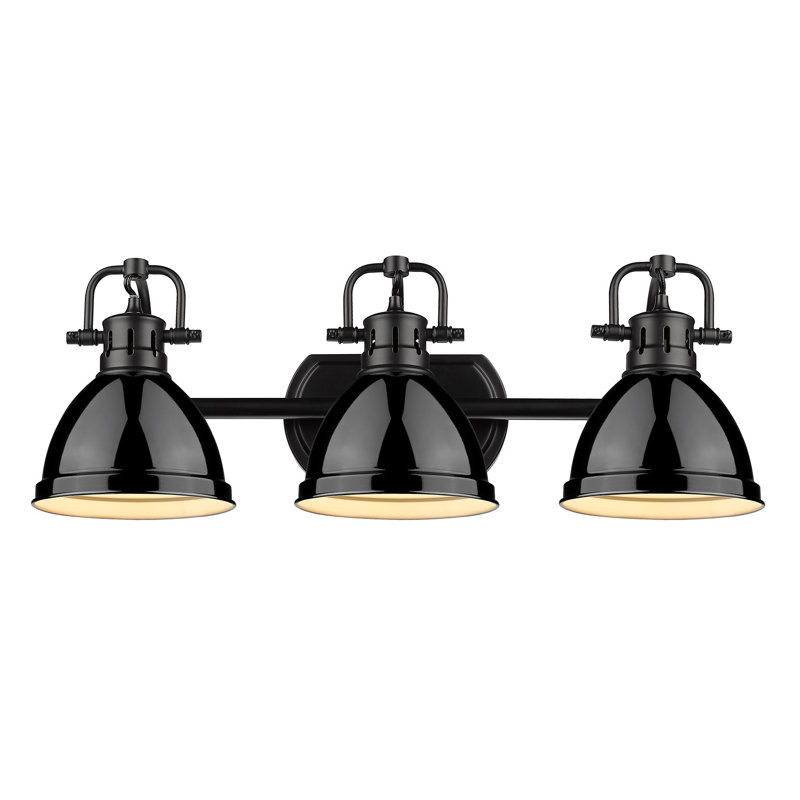 Drakeford Vanity Light, Matte Black, Matte Black, 3 Lights