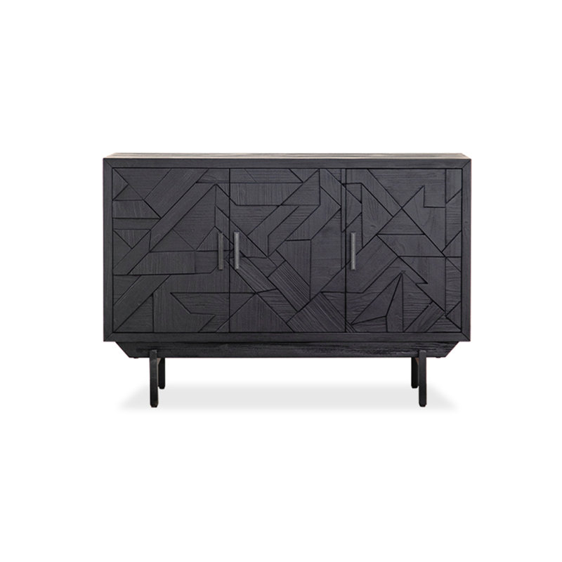 Buffet rétro en bois massif noir